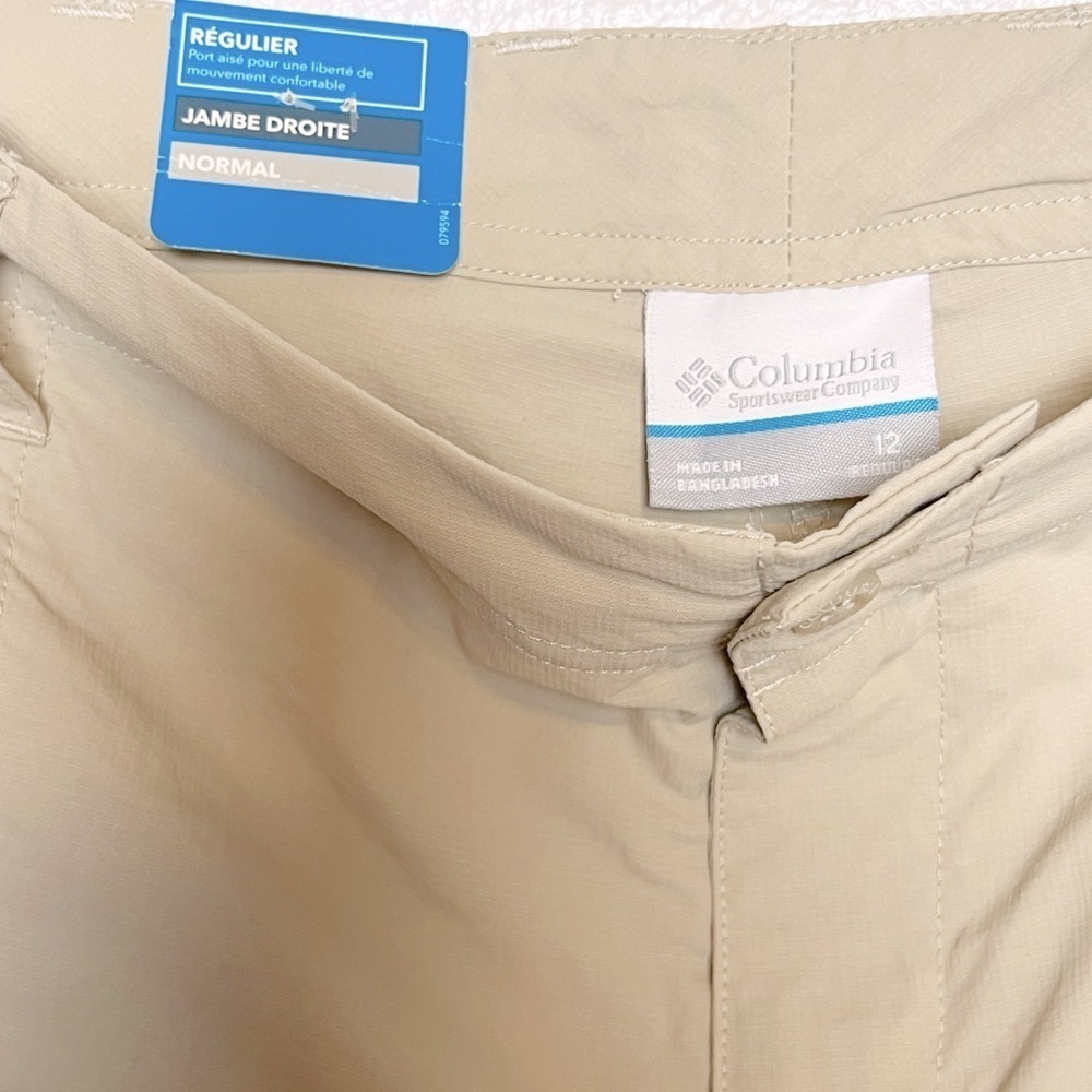 NWT Columbia PFG Aruba Roll Up Pants Color Fossil Size 12 - Picture 6 of 10